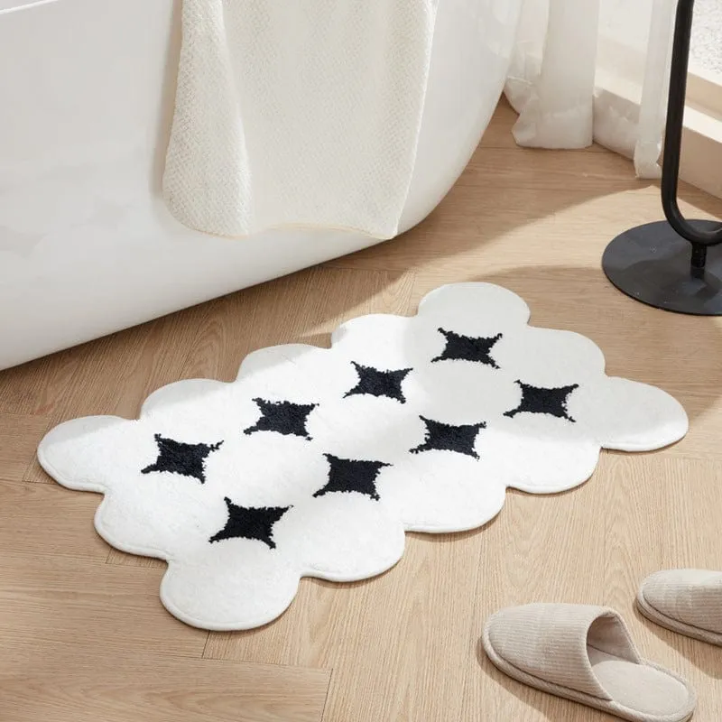 MonoMath – Zwart-Witte Microvezel Badmat met Antislip | Ymonde