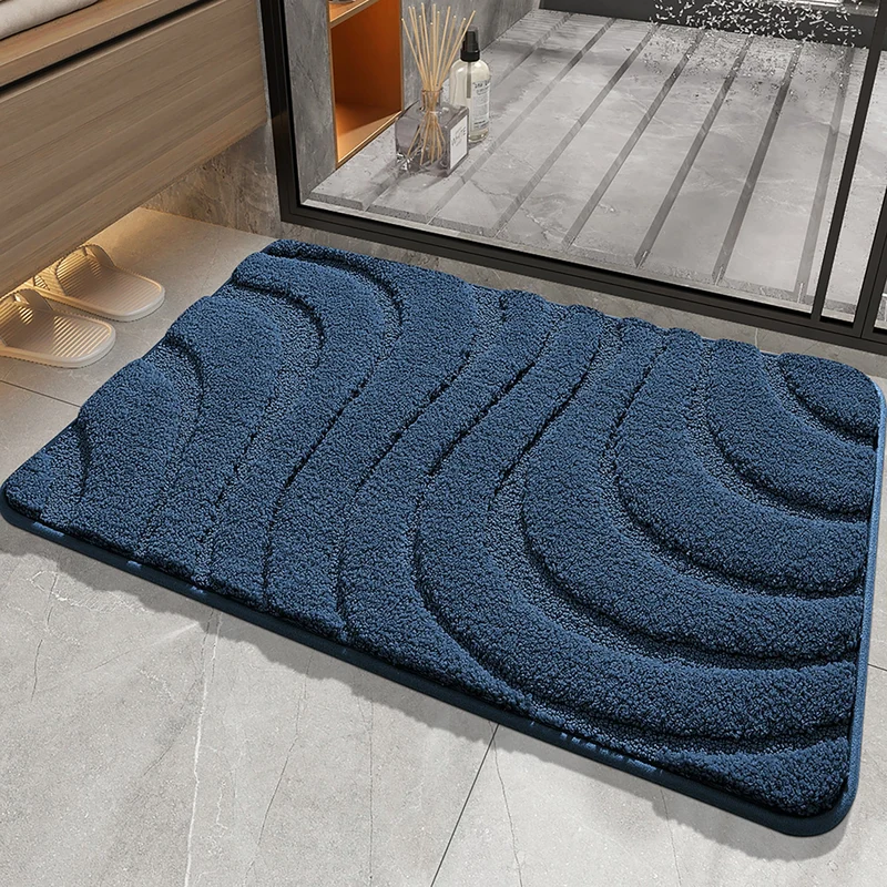 MarineWave – Zachte Blauwe Antislip Badmat | Ymonde