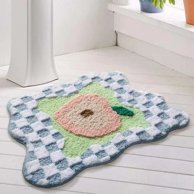PeachMath Badmat – Zachte Perzik Mat met Speels Design | Ymonde