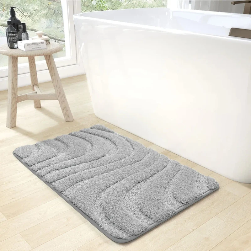 GrayGulf Badmat – Extra Dikke Lichtgrijze Mat met Antislip | Ymonde
