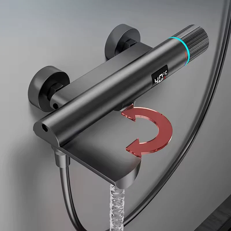 GraySpray Doucheset - Grijze Opbouw Douche met Mengkraan en Display | Ymonde