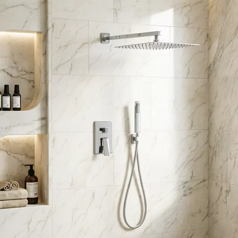 SilverNest Inbouw Thermostatische Doucheset met Regendouche en Handdouche | Ymonde
