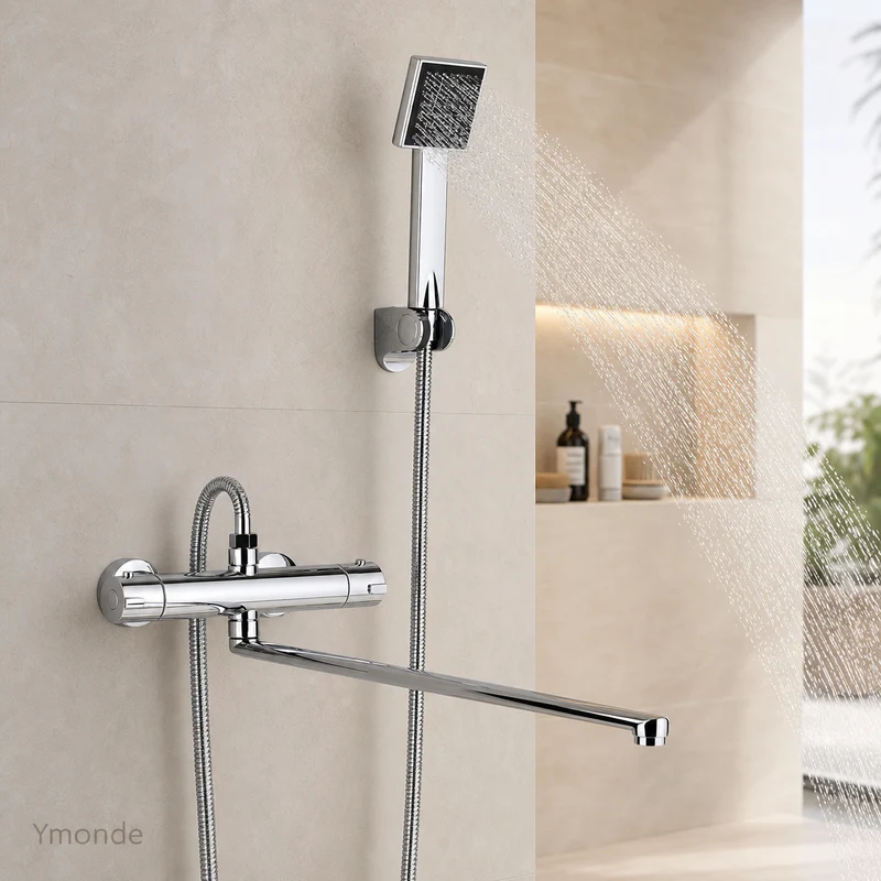 ChromeClean Thermostatische Doucheset met Lange Uitloop Douchekraan | Ymonde