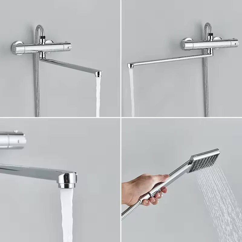 ChromeClean Thermostatische Doucheset met Lange Uitloop Douchekraan | Ymonde