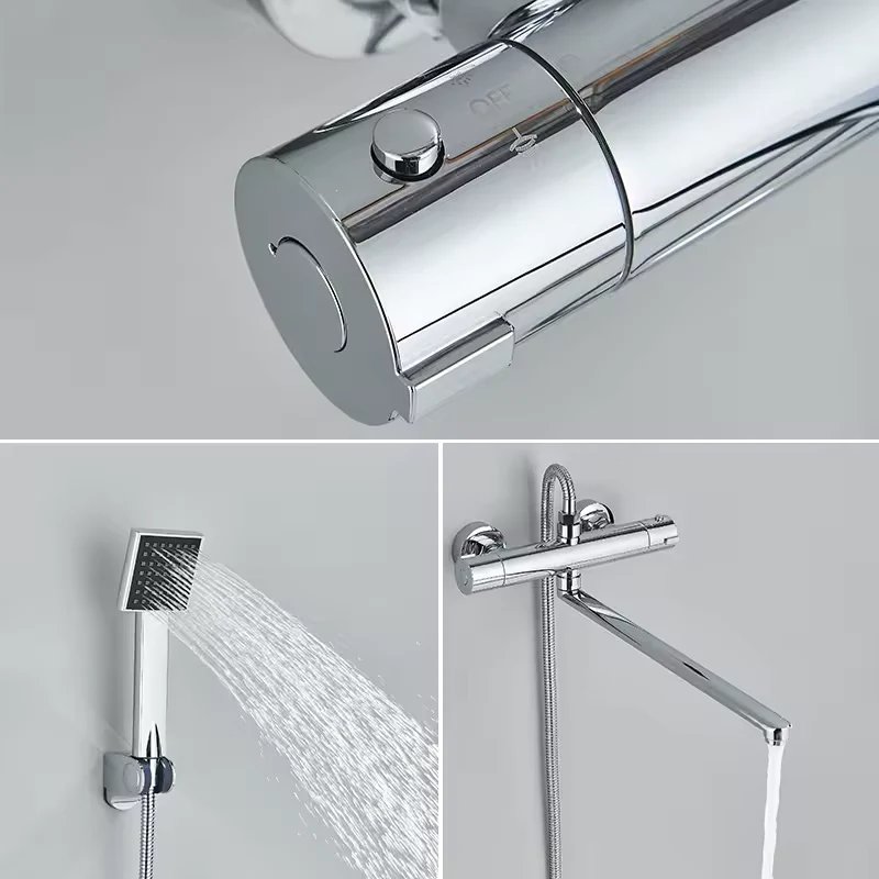 ChromeClean Thermostatische Doucheset met Lange Uitloop Douchekraan | Ymonde