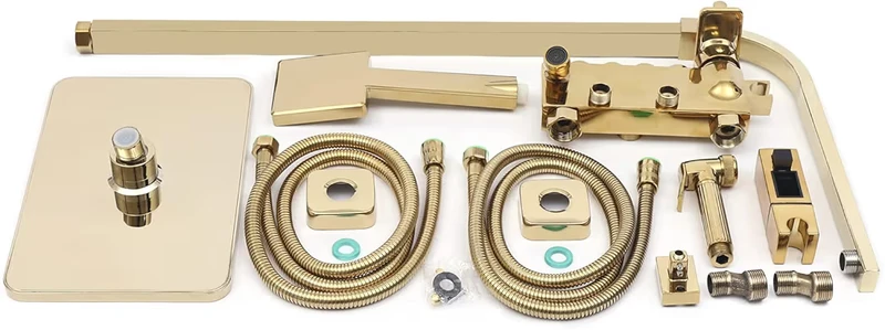 GoldFlow Doucheset – Opbouw Driedelige Goudkleurige Douche | Ymonde