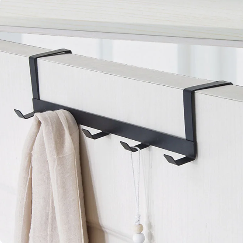Porte-serviette pour porte salle de bain - 5 crochets