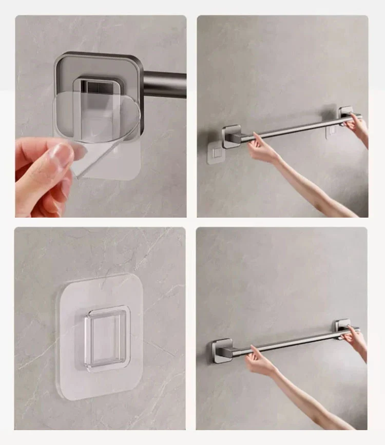 Porte-serviette mural blanc sans percage