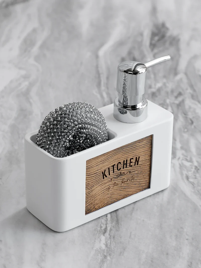 Porte éponge et distributeur de savon tout-en-un design