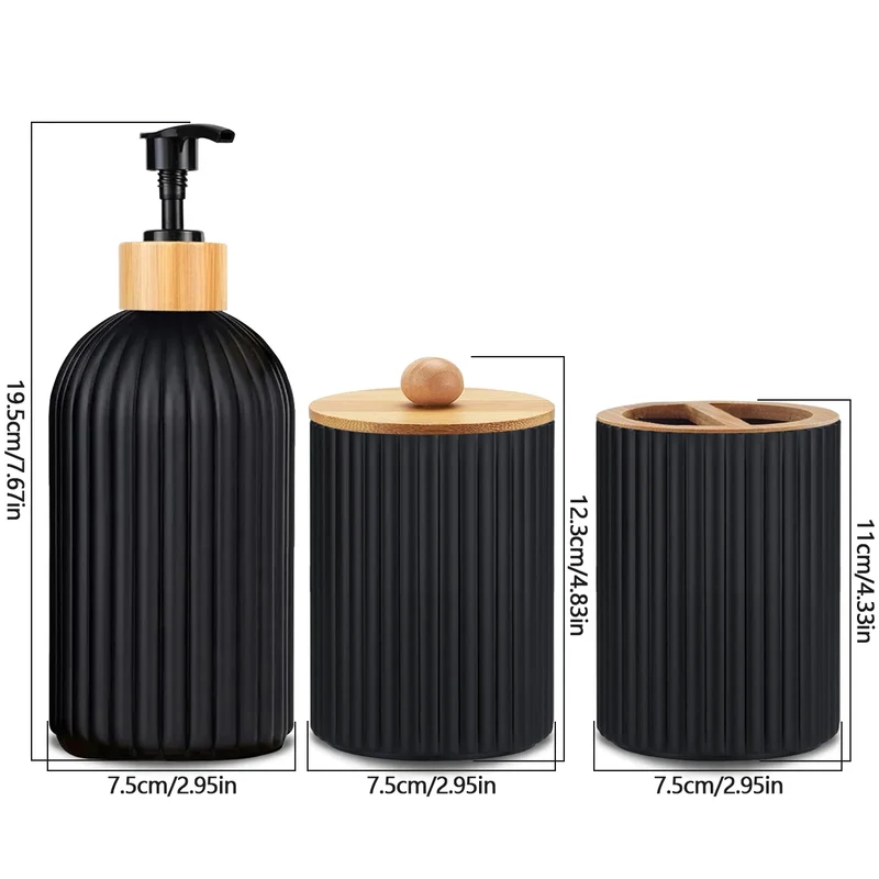 Set salle de bain 2 pièces - Porte brosse à dent et distributeur
