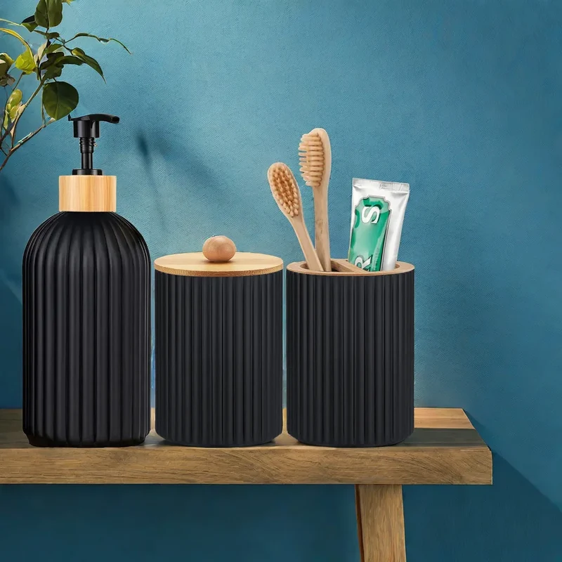 Set salle de bain 2 pièces - Porte brosse à dent et distributeur