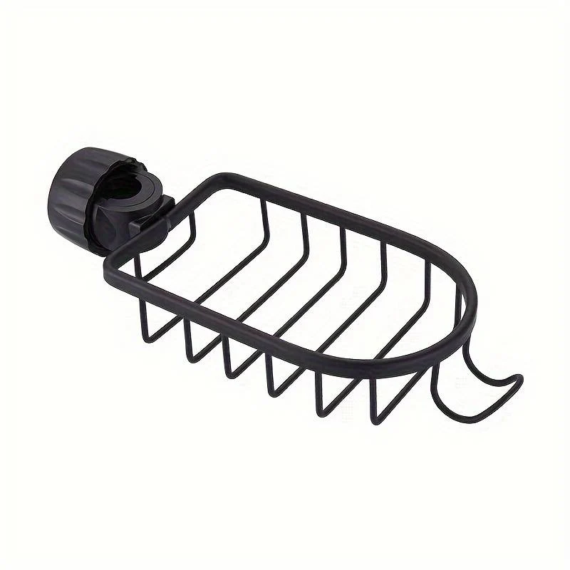 Porte savon sur barre de douche avec grille d'évacuation