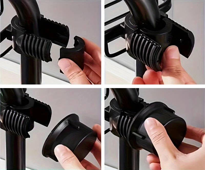 Porte savon sur barre de douche avec grille d'évacuation
