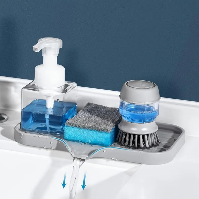 Porte savon en silicone avec écoulement pour évier