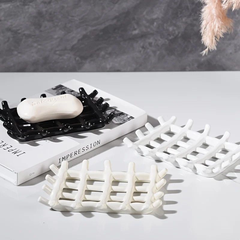 Porte savon céramique effet filet