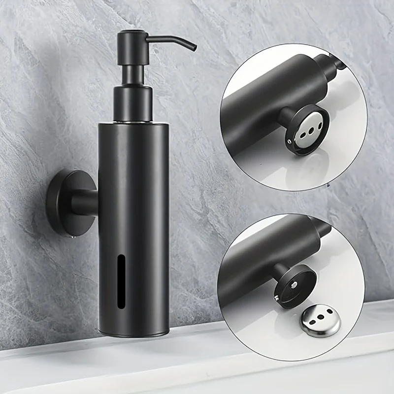 Distributeur de savon mural noir rond