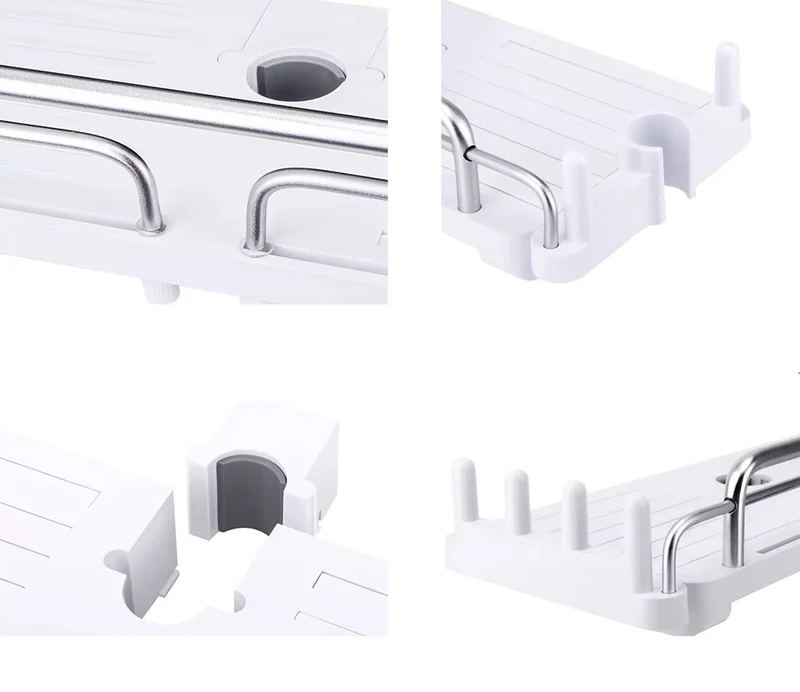 Etagère de douche extensible pour barre de douche