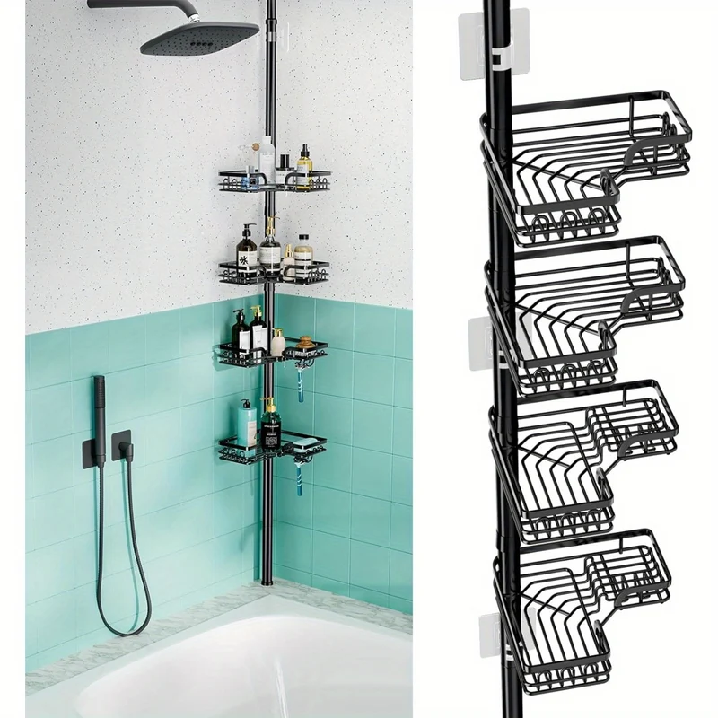 Etagère de douche en angle téléscopique