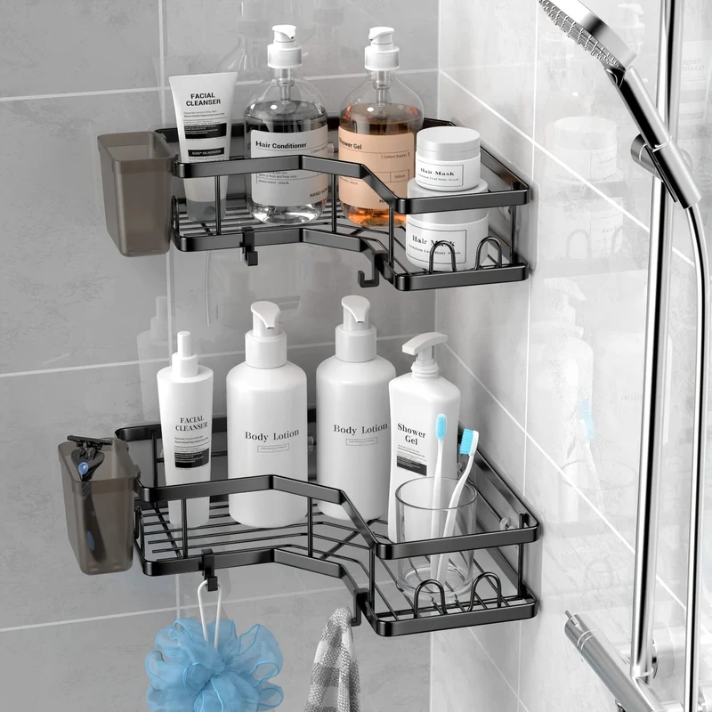 Etagère de douche en angle sans perçage