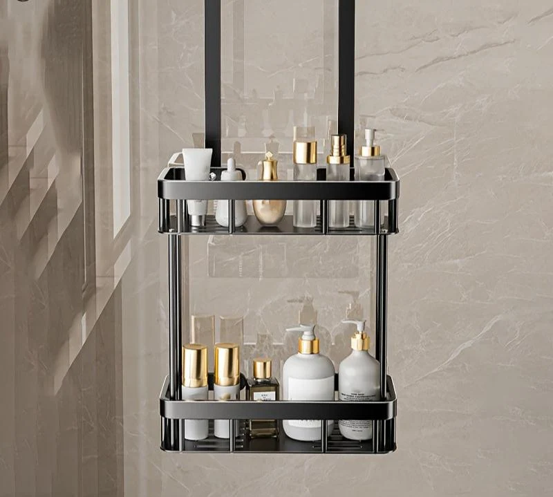 Etagère de douche noir sans perçage