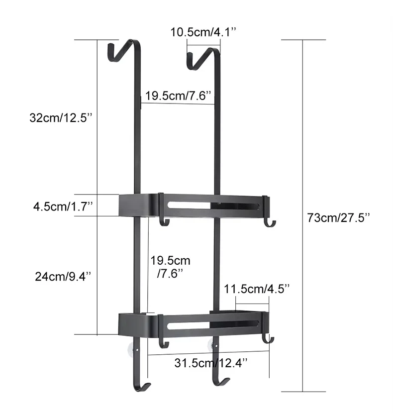Etagère pour paroi de douche à deux niveaux