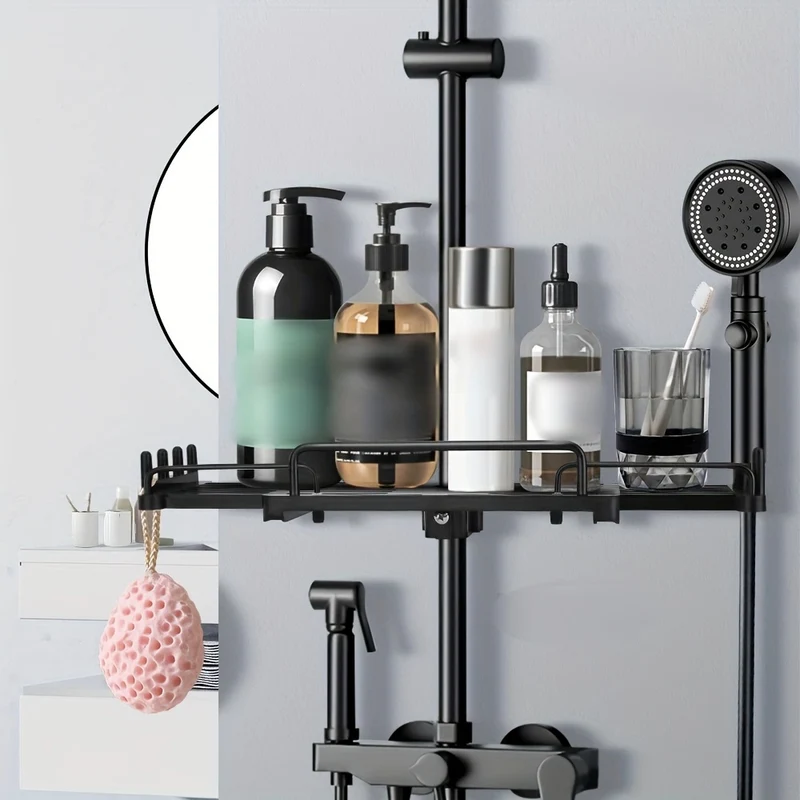 Etagère pour barre de douche extensible