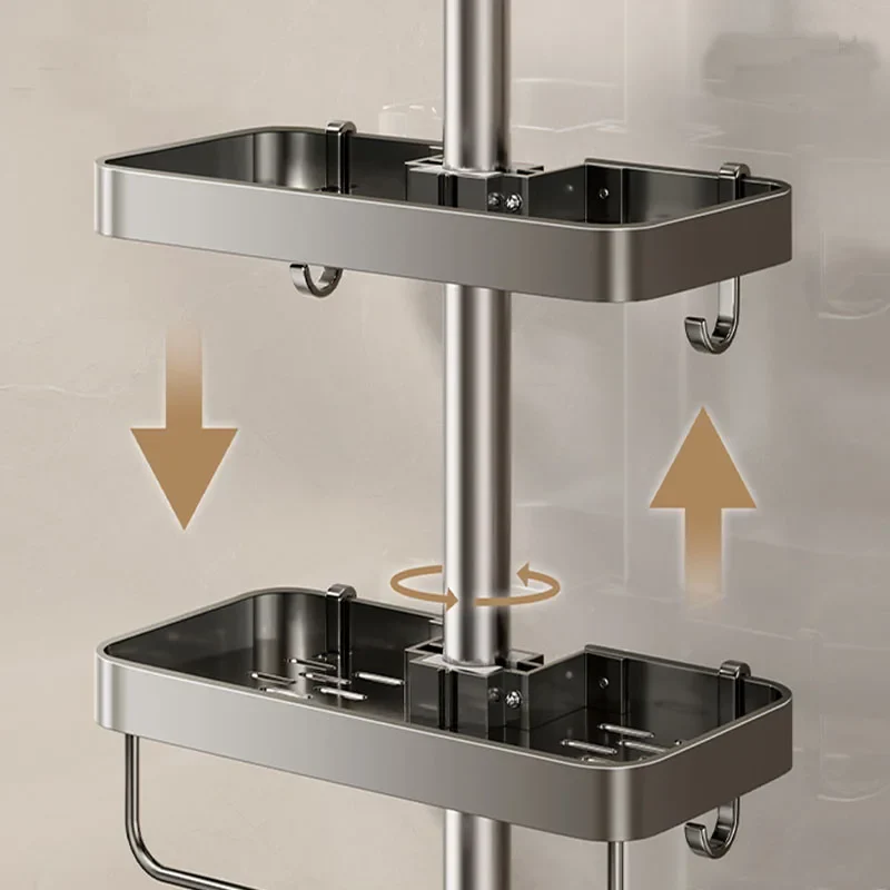 Étagère pour barre de douche en alu - sans percage