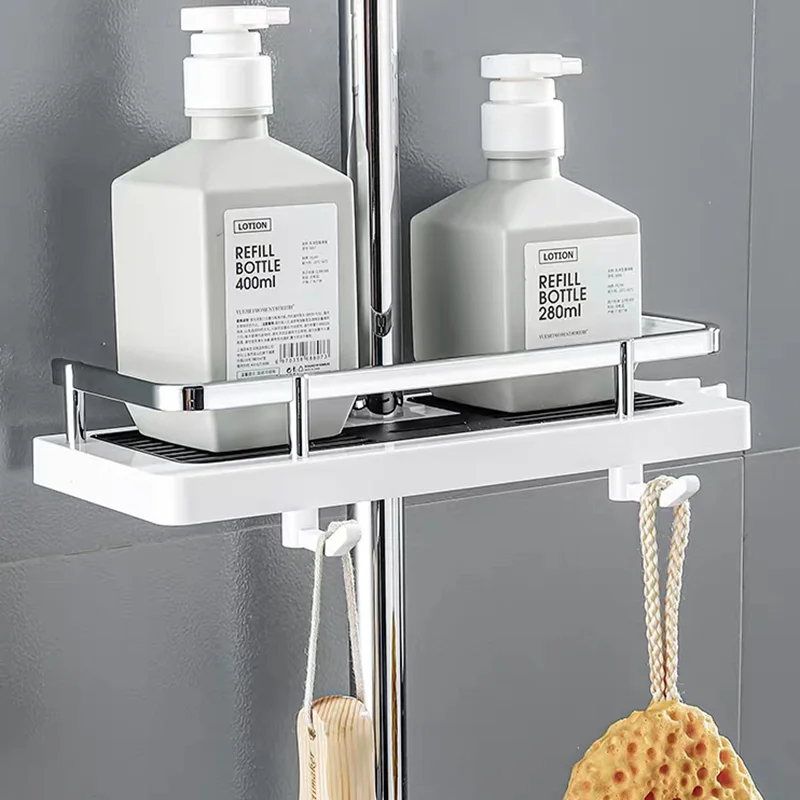 Porte savon pour barre de douche noir et blanc