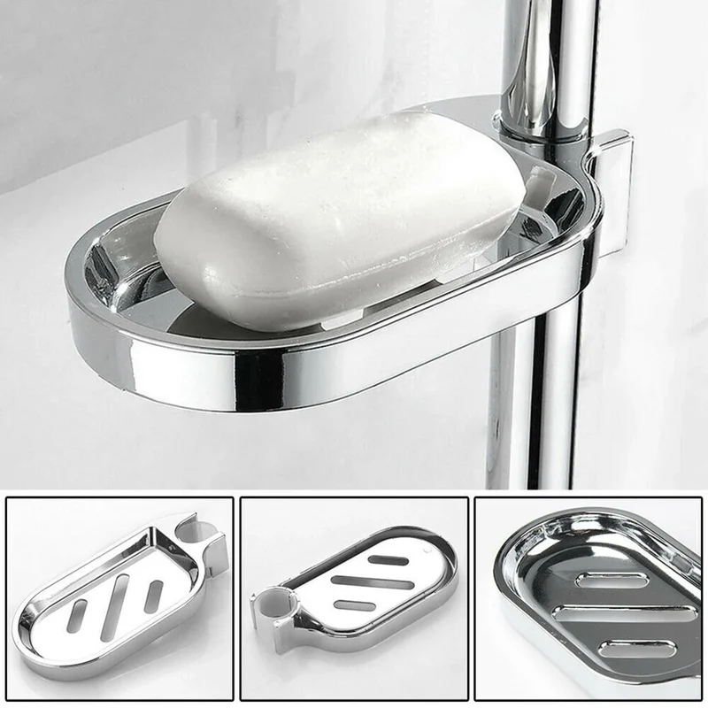 Porte savon barre de douche chromée