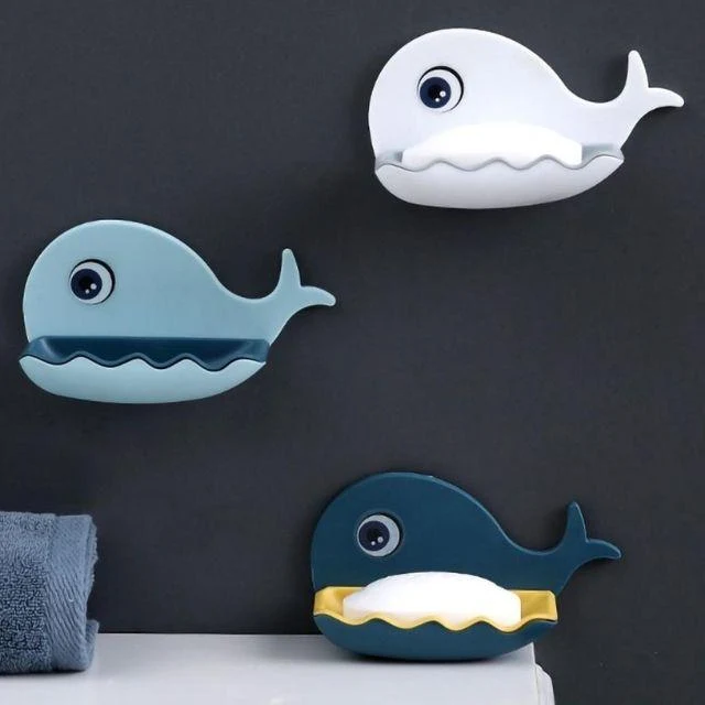 Porte savon mural pour douche en forme de baleine