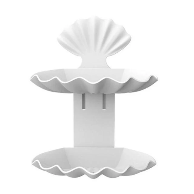 Porte savon douche mural coquillage double support