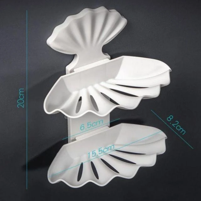 Porte savon douche mural coquillage double support
