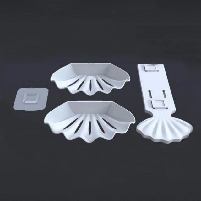 Porte savon douche mural coquillage double support