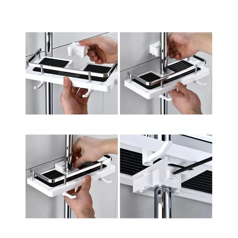Etagère de douche pour barre de douche - sans perçage