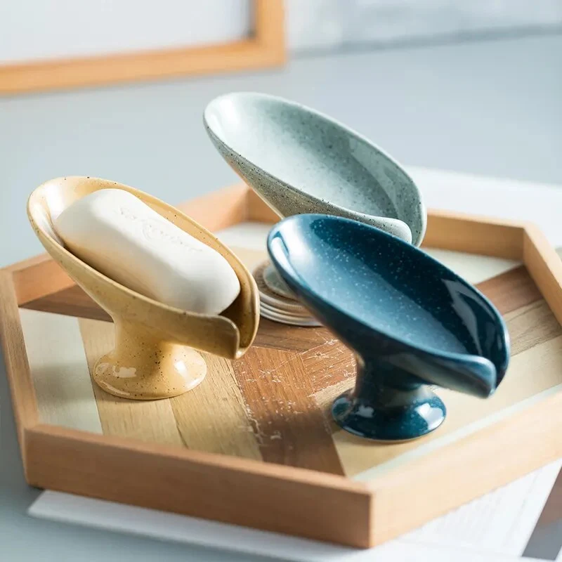 Porte savon design sur pied avec système d'écoulement
