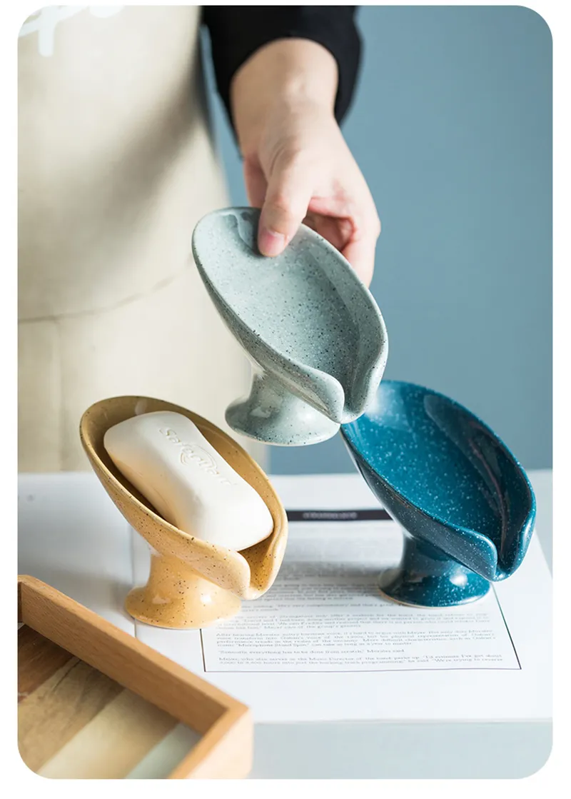 Porte savon design sur pied avec système d'écoulement
