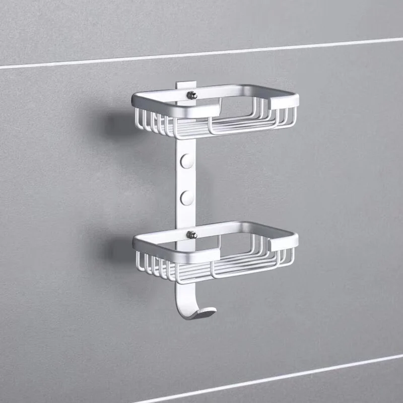 Porte savon mural aluminium double support vertical