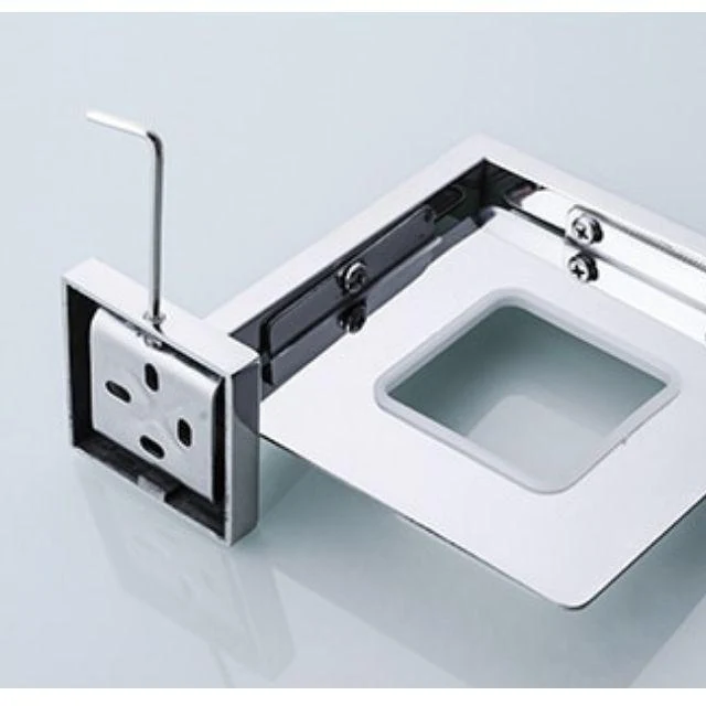 Porte savon mural carré en inox et verre