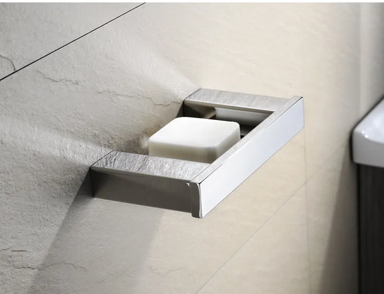 Porte savon mural rectangle chromé