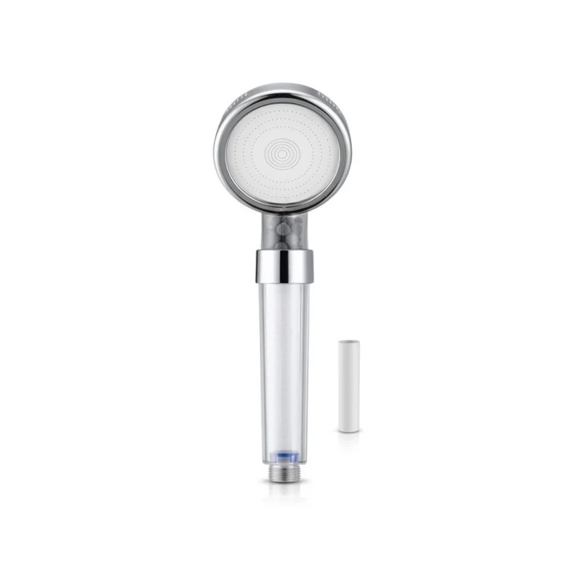 Pommeau de douche transparent filtrant