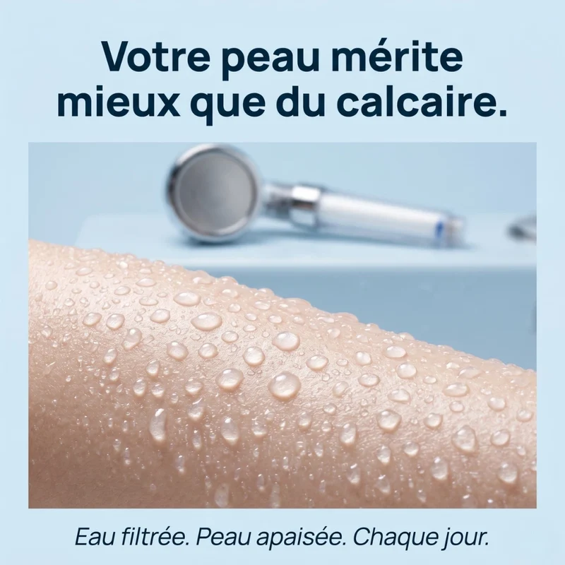 Pommeau de douche transparent filtrant