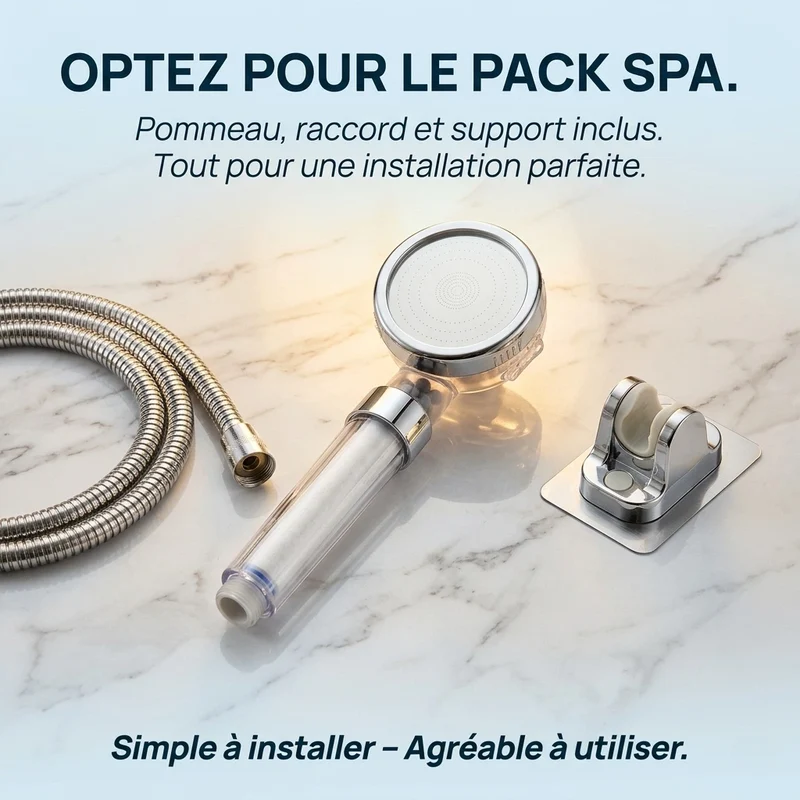 Pommeau de douche transparent filtrant