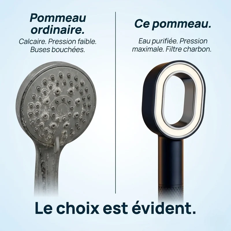 Pommeau de douche anti calcaire haut de gamme