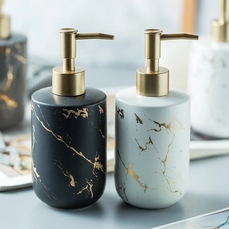 Distributeur de savon design imitation marbre