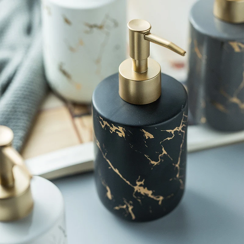 Distributeur de savon design imitation marbre