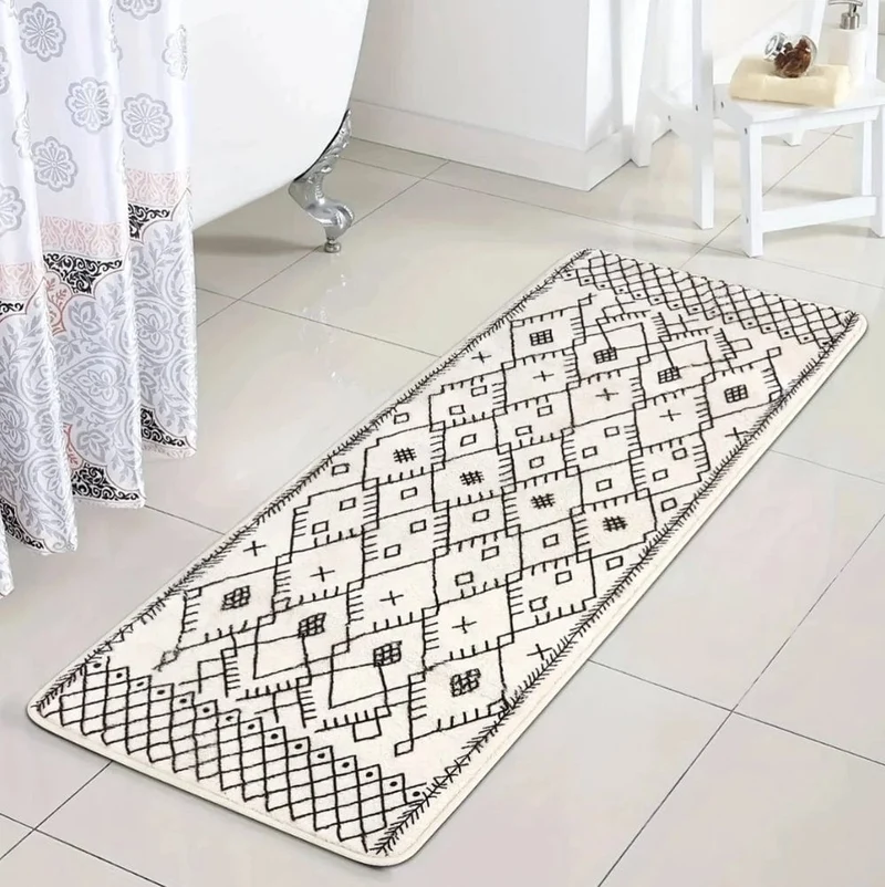 MaisonSpa XXL - Elegante Badmat met Ruitpatroon en Antislip Onderzijde | Ymonde