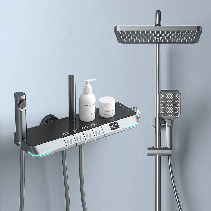 SmartTemp Doucheset - Thermostatische Regendouche met Digitale Display | Ymonde