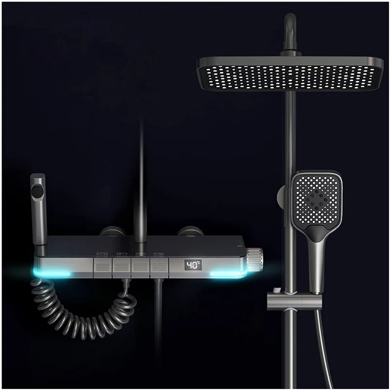 SmartTemp Doucheset - Thermostatische Regendouche met Digitale Display | Ymonde
