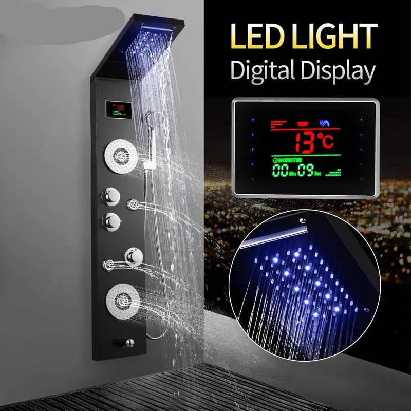 RainWall Doucheset - RVS Wanddouchepaneel Thermostatische Regendouche | Ymonde