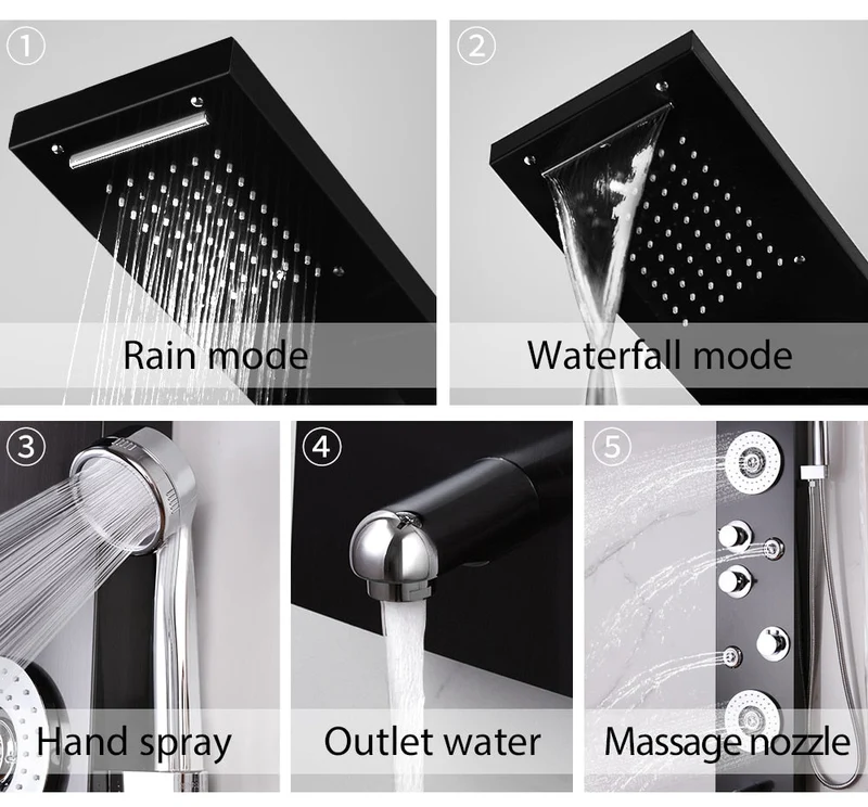 RainWall Doucheset - RVS Wanddouchepaneel Thermostatische Regendouche | Ymonde